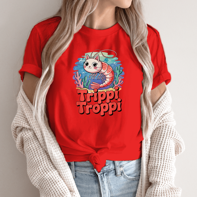 Unisex marškinėliai su spauda „Trippi Troppi krabukė“ - Image 13