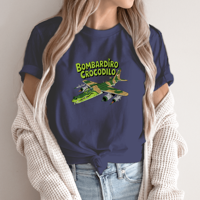 Unisex marškinėliai su spauda „Bombardiro Bombardier Crocodilo“ - Image 12