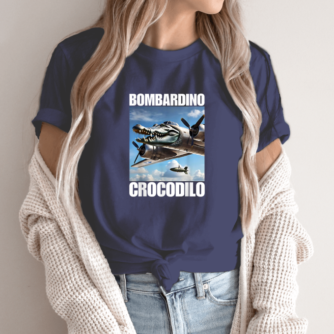 Unisex marškinėliai su spauda „Bombardino Crocodilo“ - Image 10
