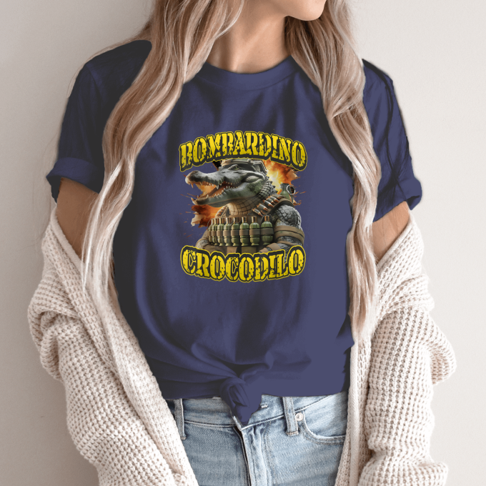 Unisex marškinėliai su spauda „Bombardino Crocodilo Granatų komandosas“ - Image 12