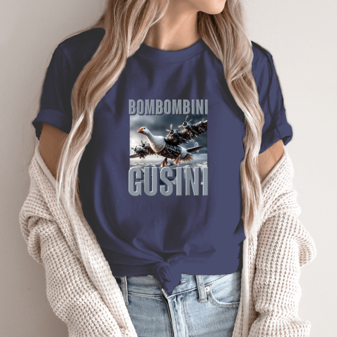 Unisex marškinėliai su spauda „Bombombini Gusini“ - Image 12