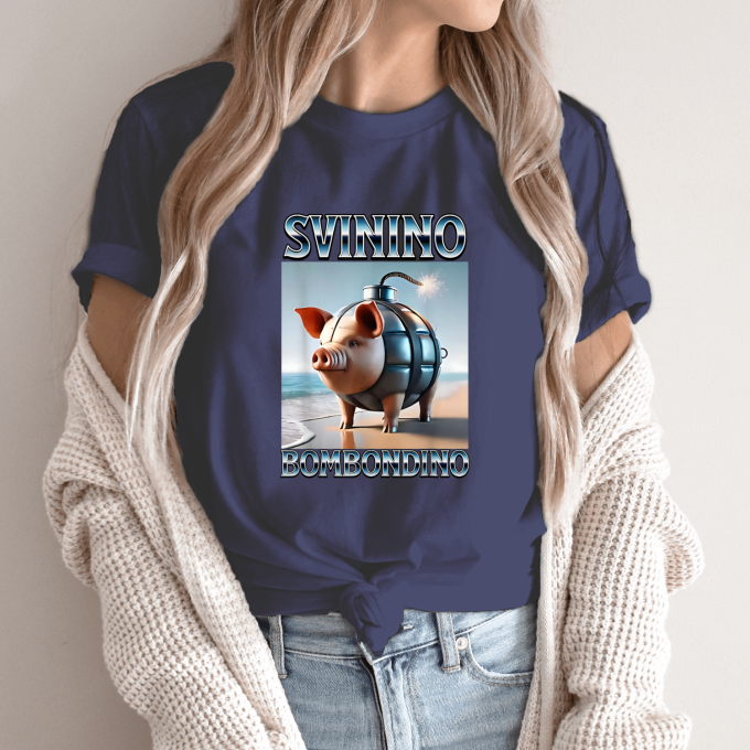 Unisex marškinėliai su spauda „Svinino Bombondino“ - Image 12