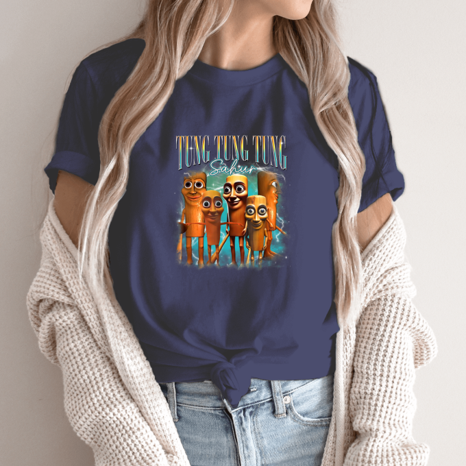 Unisex marškinėliai su spauda „Tung Tung Tung Sahur Brigada“ - Image 12