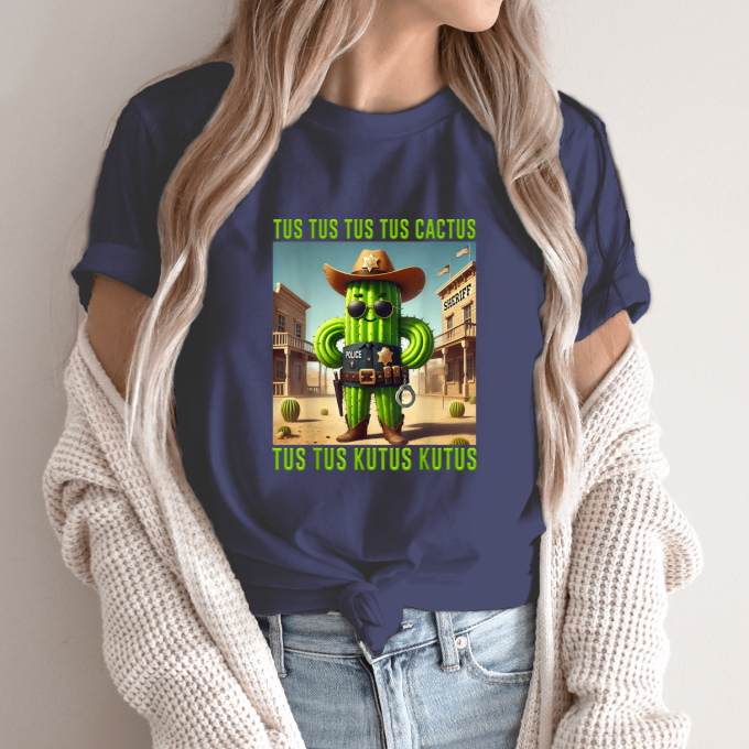 Unisex marškinėliai su spauda „Tus Tus Cactus Tus Kutus“ - Image 12