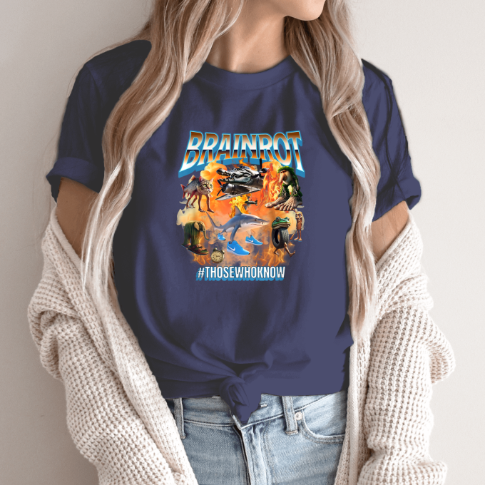 Unisex marškinėliai su spauda „Italian Brainrot Liepsnojantis“ - Image 12