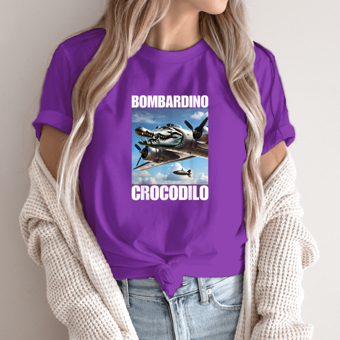 Unisex marškinėliai su spauda „Bombardino Crocodilo“ - Image 9