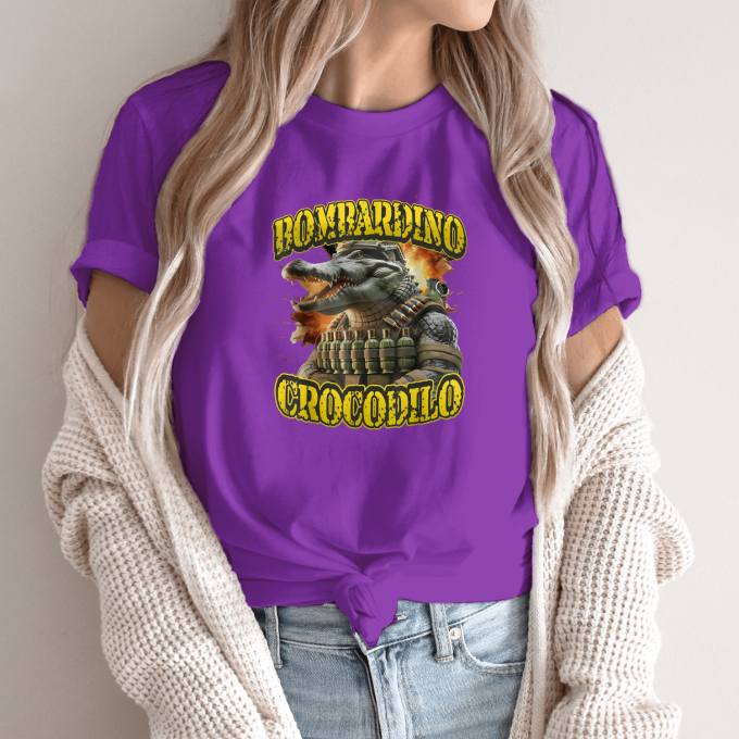 Unisex marškinėliai su spauda „Bombardino Crocodilo Granatų komandosas“ - Image 11