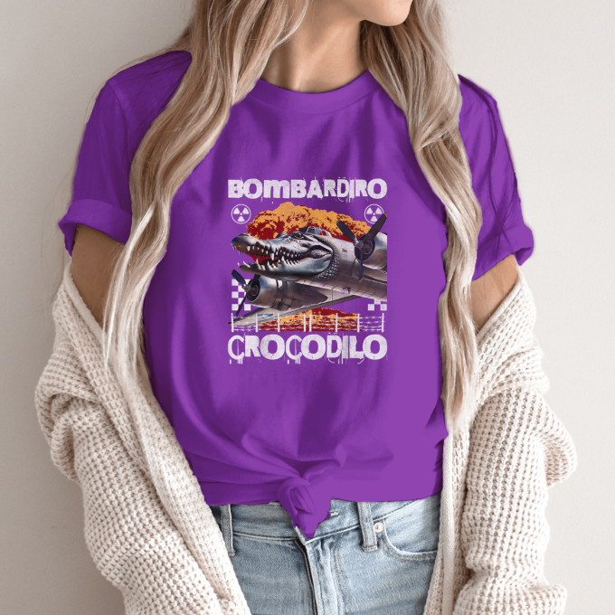 Unisex marškinėliai su spauda „Bombardiro Crocodilo Mechanine galva“ - Image 9