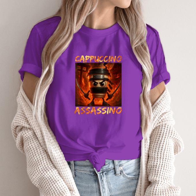 Unisex marškinėliai su spauda „Cappuccino Assassino Ugninis nindzė“ - Image 11