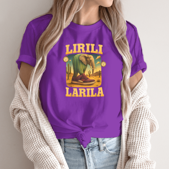 Unisex marškinėliai su spauda „Lirili Larila-sportbačiai“ - Image 11