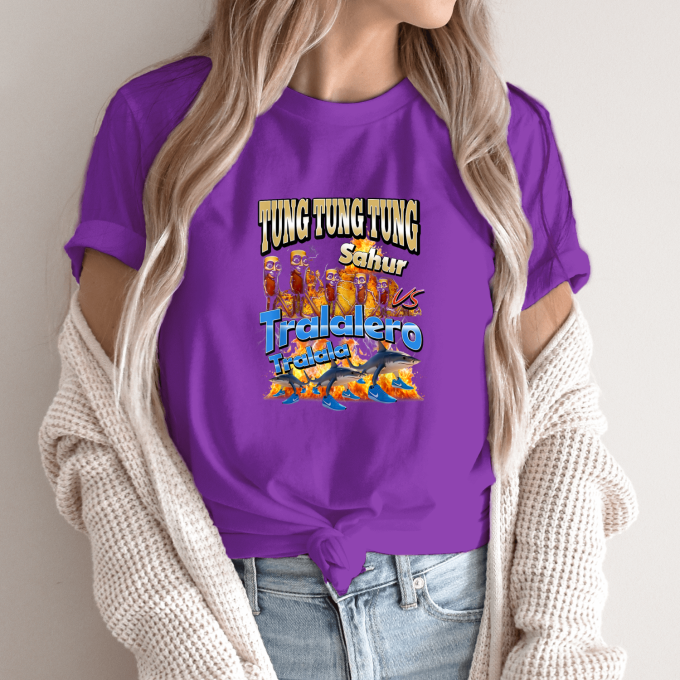 Unisex marškinėliai su spauda „Tung Tung Tung Sahur Tralalero“ - Image 11
