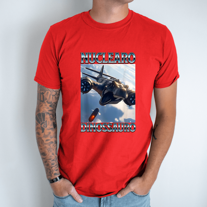Unisex marškinėliai su spauda „Nuclearo Dinossauro“ - Image 5
