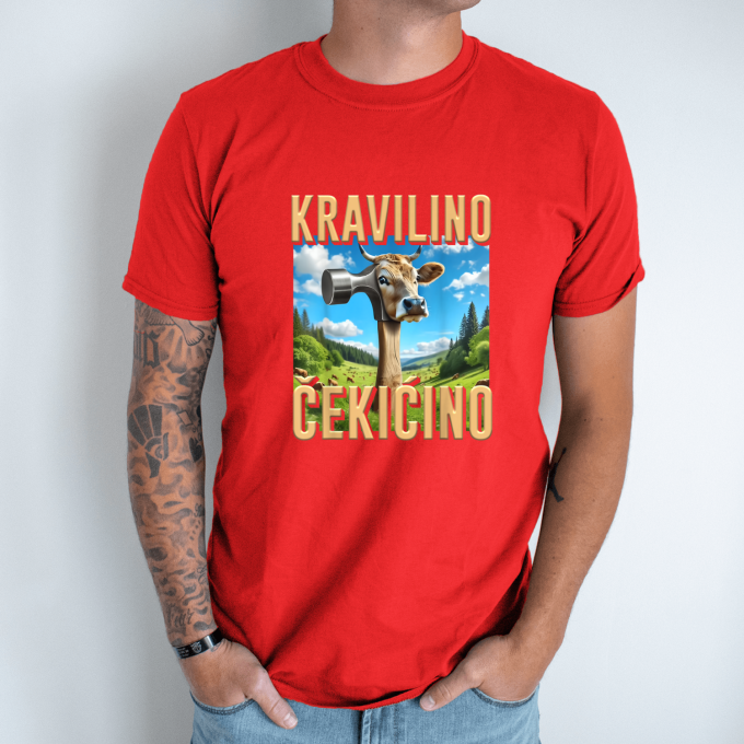 Unisex marškinėliai su spauda „Kravilino Cekicino“ - Image 7