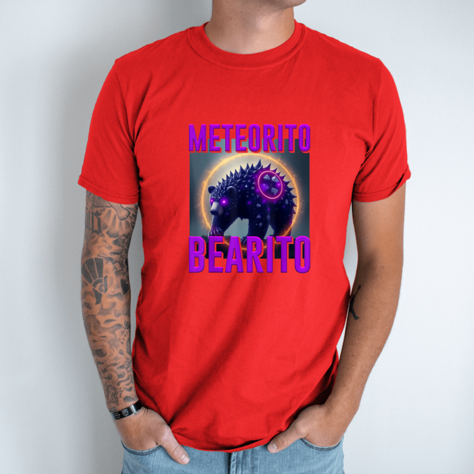 Unisex marškinėliai su spauda „Meteorito Bearito“ - Image 6