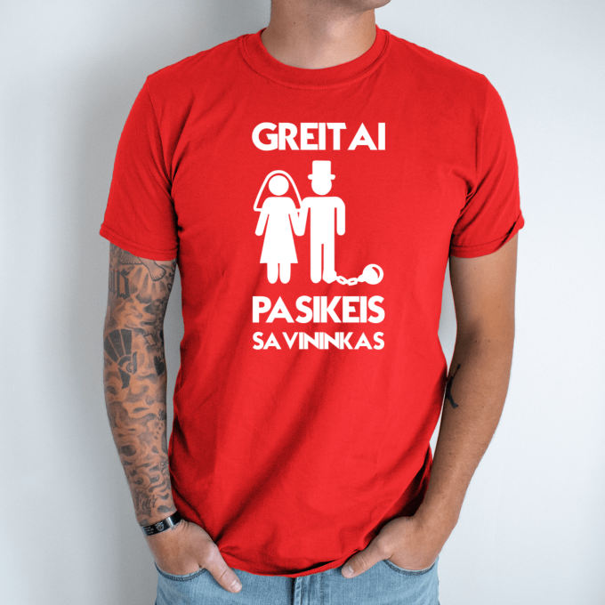 Unisex marškinėliai su spauda „Greitai pasikeis savininkas“ - Image 7
