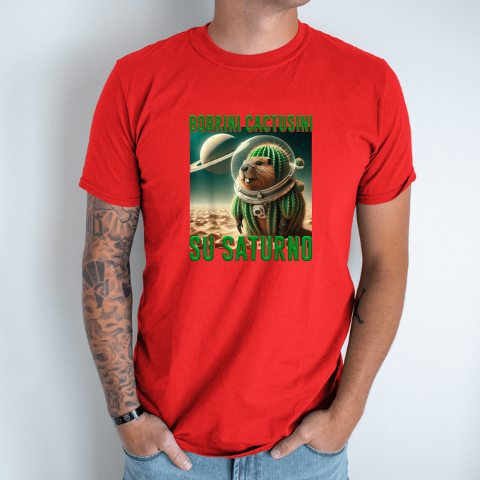 Unisex marškinėliai su spauda „Bobrini Cactusini“ - Image 7