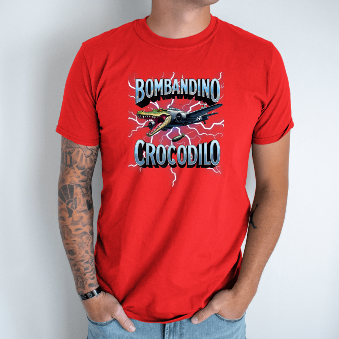 Unisex marškinėliai su spauda „Bombandino Crocodilo Skraidantis žvėris“ - Image 5