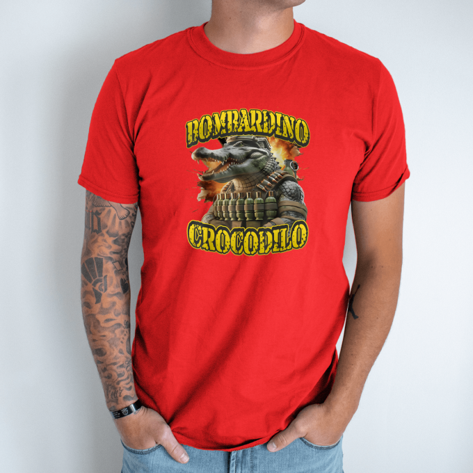 Unisex marškinėliai su spauda „Bombardino Crocodilo Granatų komandosas“ - Image 5