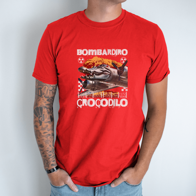 Unisex marškinėliai su spauda „Bombardiro Crocodilo Mechanine galva“ - Image 5