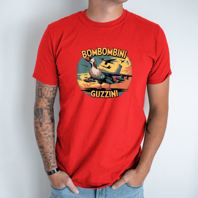 Unisex marškinėliai su spauda „Bombombini Guzzini retro“ - Image 5