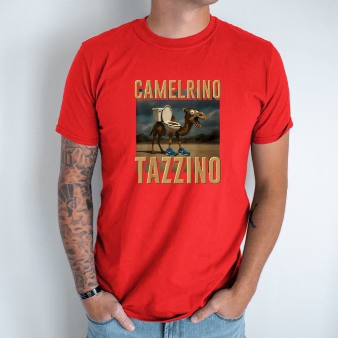 Unisex marškinėliai su spauda „Camelrino Tazzino“ - Image 5