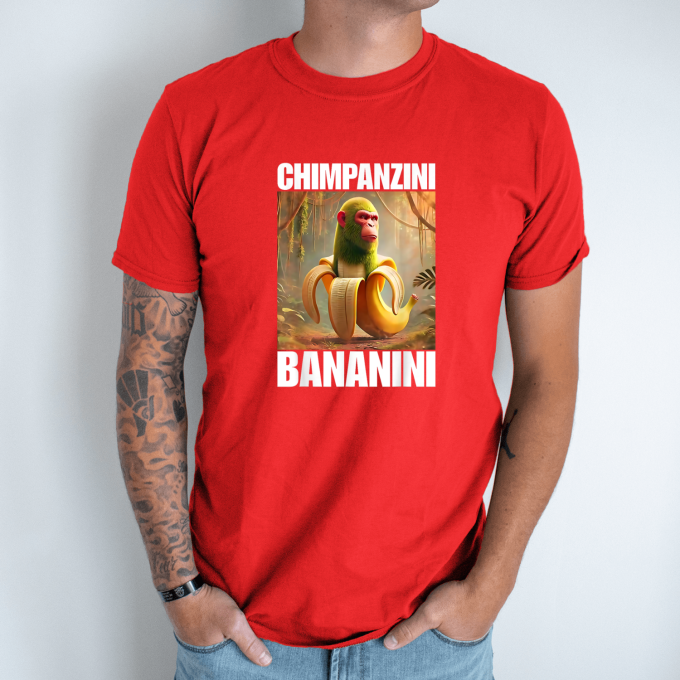 Unisex marškinėliai su spauda „Chimpanzini Bananini“ - Image 3