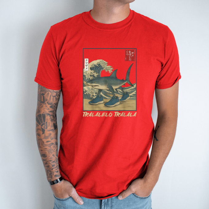 Unisex marškinėliai su spauda „Tralalelo Tralala Japonija“ - Image 7