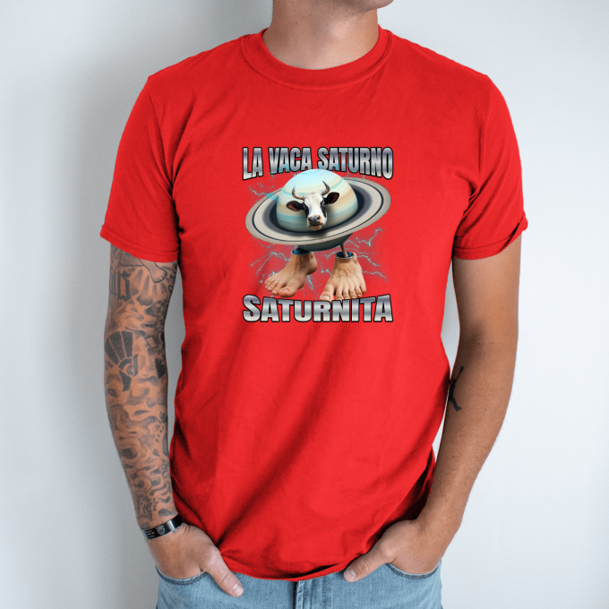 Unisex marškinėliai su spauda „La Vaca Saturno Saturnita“ - Image 6