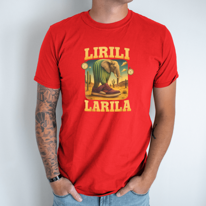 Unisex marškinėliai su spauda „Lirili Larila-sportbačiai“ - Image 7