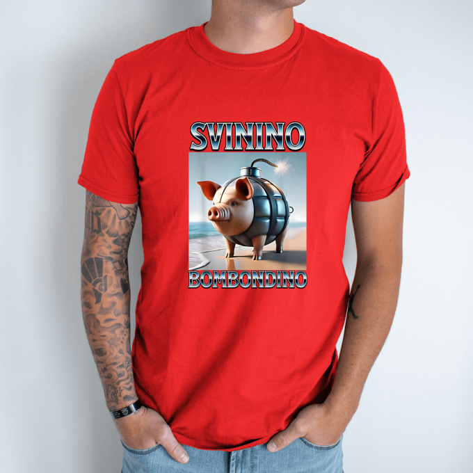 Unisex marškinėliai su spauda „Svinino Bombondino“ - Image 7
