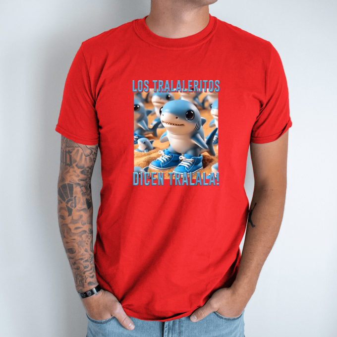 Unisex marškinėliai su spauda „Tralaleritos sako tralala“ - Image 5