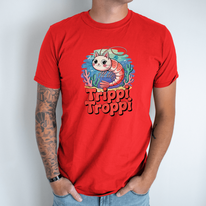 Unisex marškinėliai su spauda „Trippi Troppi krabukė“ - Image 7
