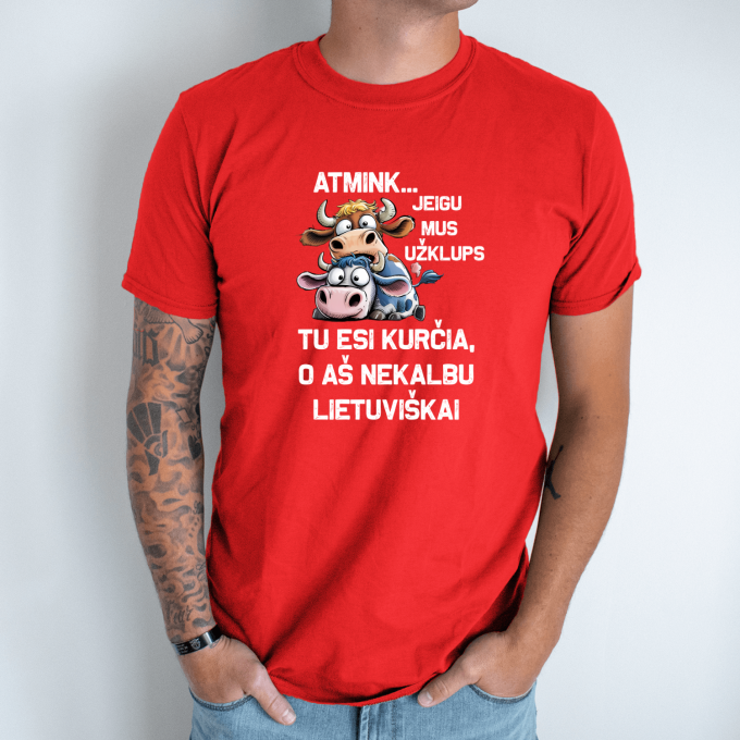 Unisex marškinėliai su spauda „Jeigu mus užklups“ - Image 3