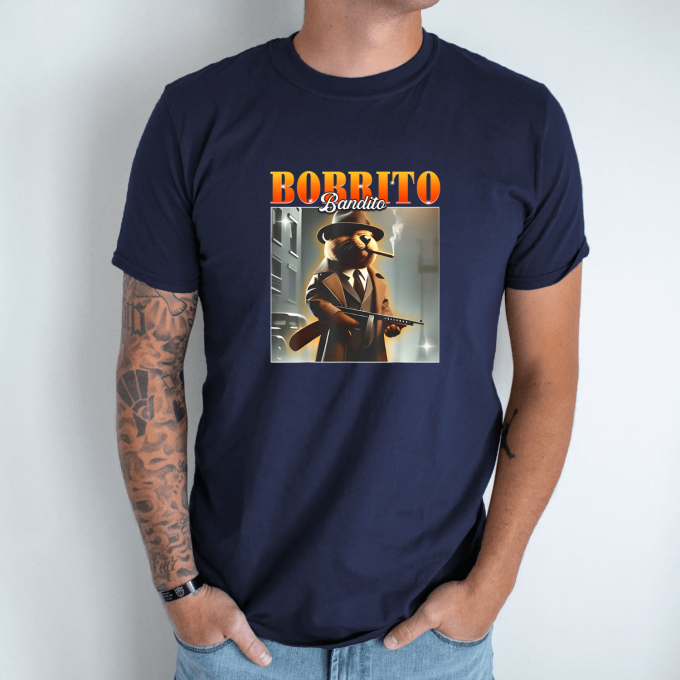 Unisex marškinėliai su spauda „Bobrito Bandito“ - Image 8