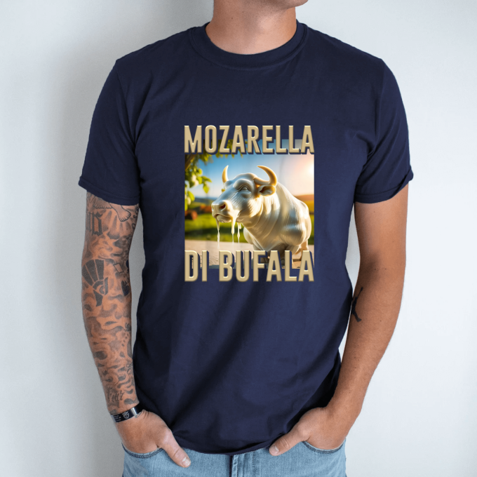 Unisex marškinėliai su spauda „Mozarella Di Bufala“ - Image 8