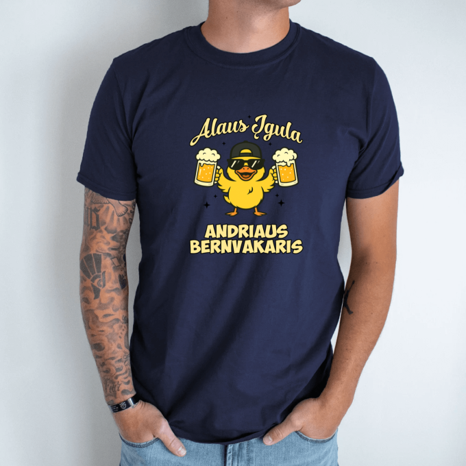 Unisex marškinėliai su spauda „Alaus įgula“ - Image 6