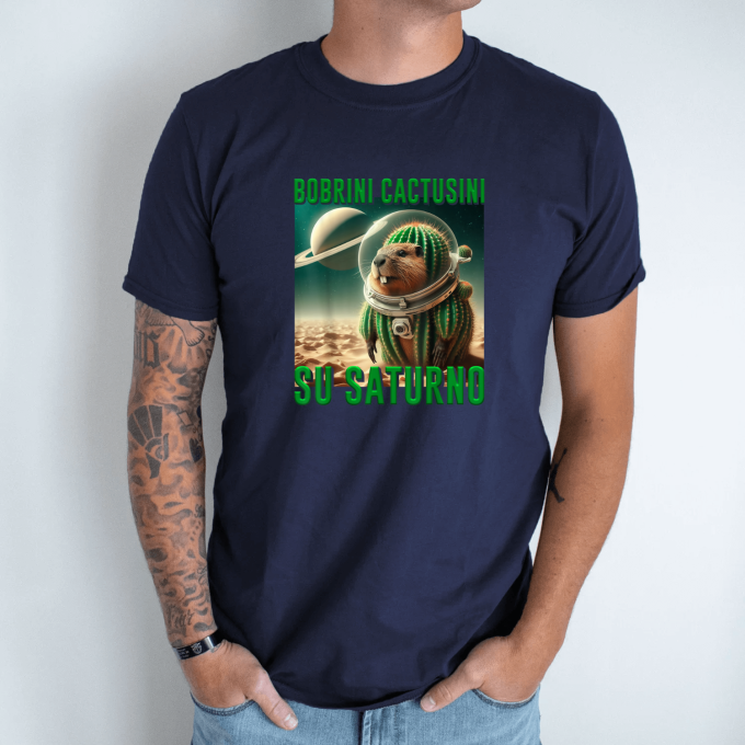 Unisex marškinėliai su spauda „Bobrini Cactusini“ - Image 6