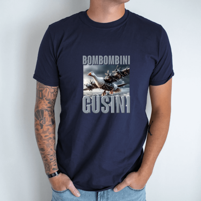 Unisex marškinėliai su spauda „Bombombini Gusini“ - Image 6