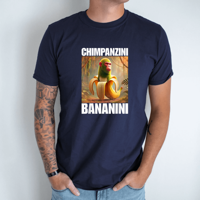 Unisex marškinėliai su spauda „Chimpanzini Bananini“