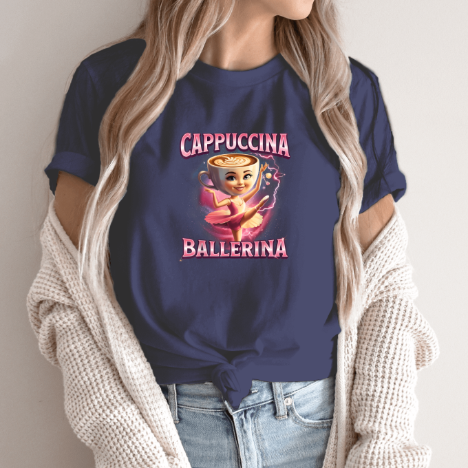 Unisex marškinėliai su spauda „Ballerina Cappuccino Gracija“ - Image 4