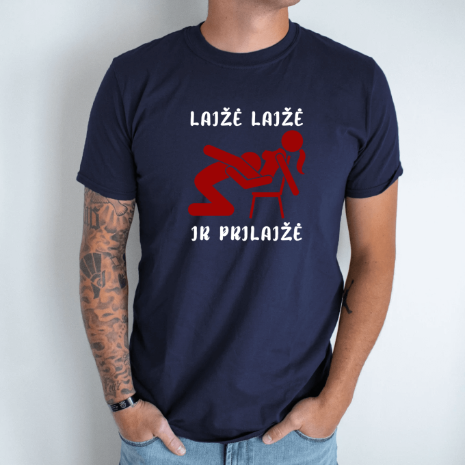 Unisex marškinėliai su spauda „Liežuviu iki širdies“ - Image 5