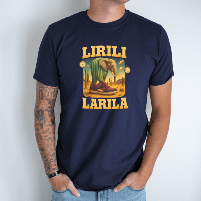 Unisex marškinėliai su spauda „Lirili Larila-sportbačiai“ - Image 6