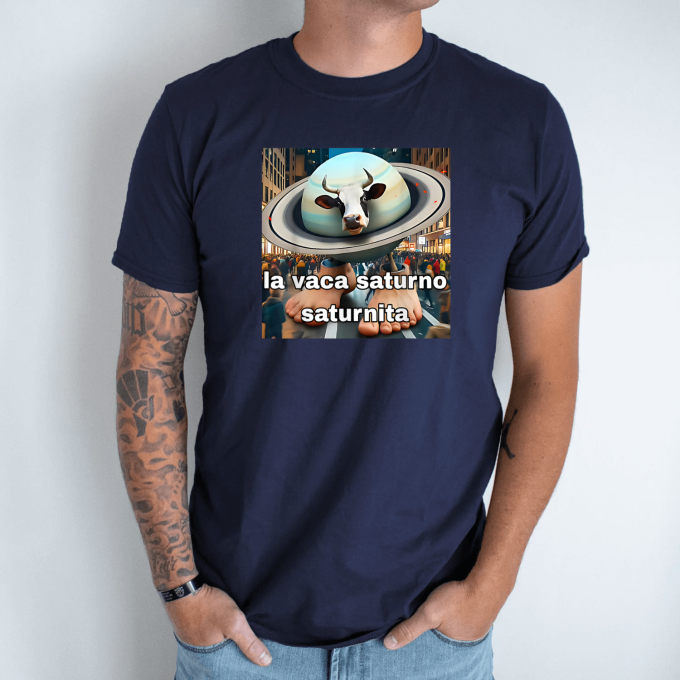 Unisex marškinėliai su spauda „Saturno Saturnita“ - Image 6