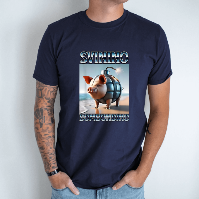 Unisex marškinėliai su spauda „Svinino Bombondino“ - Image 6