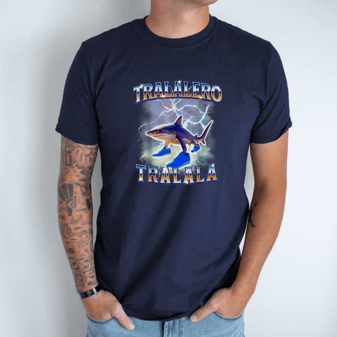Unisex marškinėliai su spauda „Tralalero Tralala blizgutis“