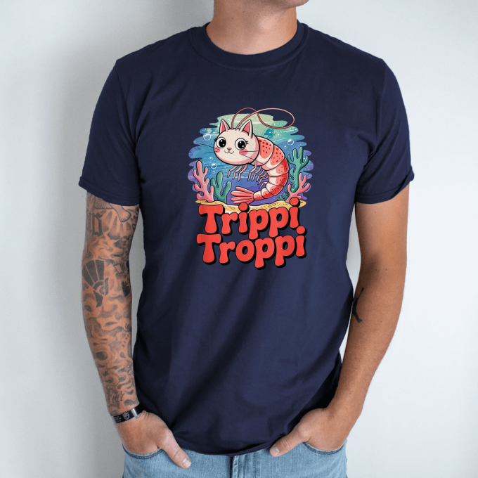 Unisex marškinėliai su spauda „Trippi Troppi krabukė“