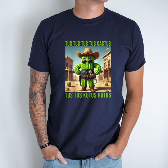 Unisex marškinėliai su spauda „Tus Tus Cactus Tus Kutus“ - Image 8