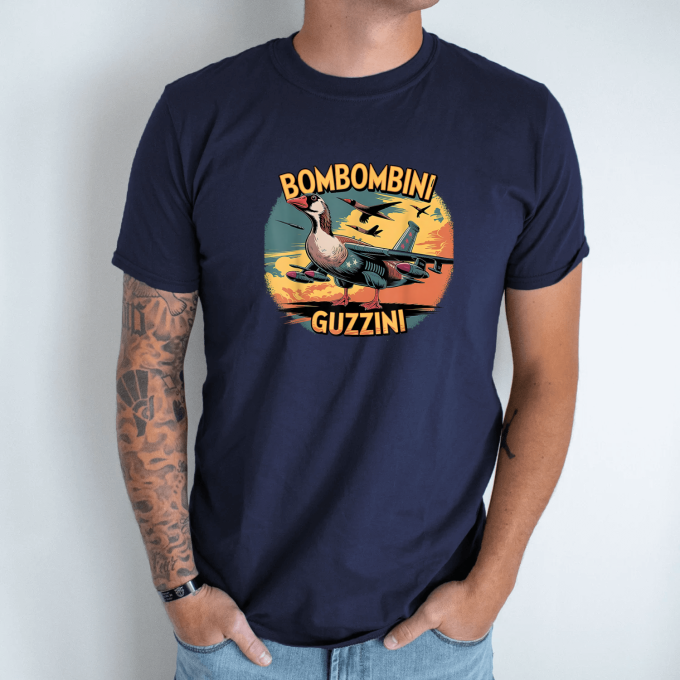Unisex marškinėliai su spauda „Bombombini Guzzini retro“ - Image 8