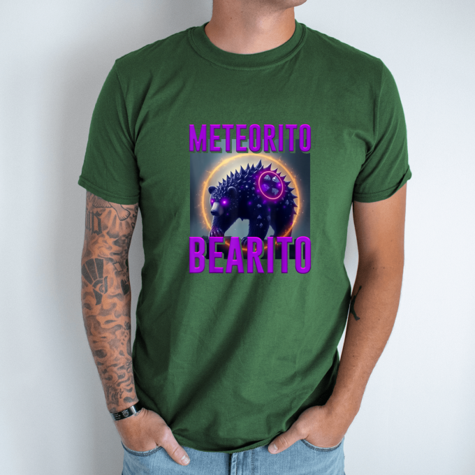 Unisex marškinėliai su spauda „Meteorito Bearito“ - Image 3