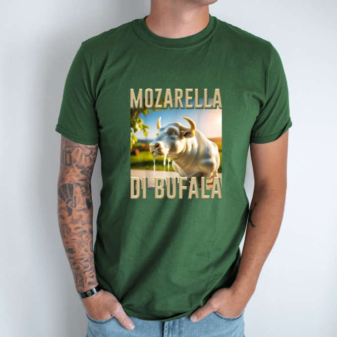 Unisex marškinėliai su spauda „Mozarella Di Bufala“ - Image 7
